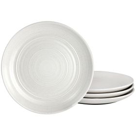 Gibson Millrook 4 Piece 7in Stoneware Appetizer Plate Set in Off-White