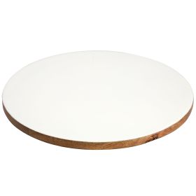 Gibson Home 14 Inch Wood Lazy Susan Serving Board in White