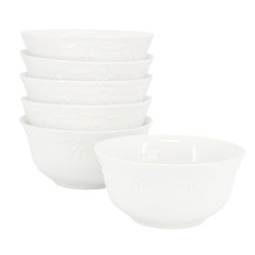 Elama Henryi 6 Piece 6.1 Inch Porcelain Bowl Set in White