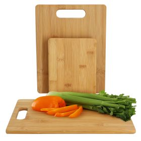 MegaChef 3 Piece 8 Inch, 11 Inch, and 13 Inch Bamboo Wood Cutting Board Set