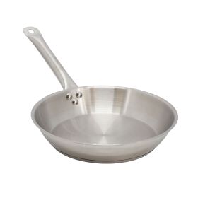 MegaChef  Professional Kitchen 10 Inch Round Stainless Steel Fry Pan in Silver