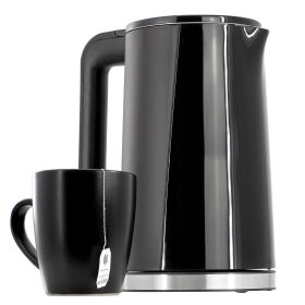 MegaChef 1.8 Quart Stainless Steel Electric Tea Kettle in Black