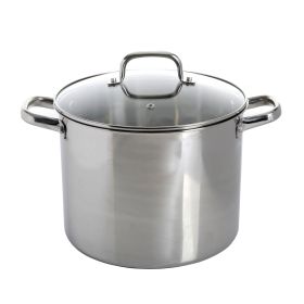 Oster Adenmore 12 Quart Stainless Steel Stock Pot With Tempered Glass Lid