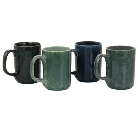 Mr. Coffee Mr. Sidewalk Blues 18oz 4 Piece Stoneware Mug Set in Assorted Colors