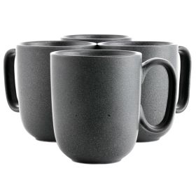 Our Table Landon 4 Piece 15 Ounce Round Stoneware Mug Set in Truffle