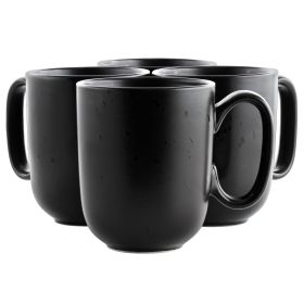 Our Table Landon 4 Piece 15 Ounce Round Stoneware Mug Set in Pepper