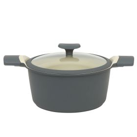 Oster Rooney 5 Quart Ceramic Nonstick Cast Aluminum Dutch Oven with Lid in Grey