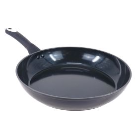 Oster Hawke 12 Inch Ceramic Nonstick Aluminum Frying Pan in Dark Blue