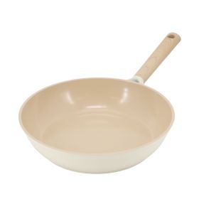 Gibson Elite Folkstone 10 Inch Ceramic Nonstick Cast Aluminum Frypan in Beige
