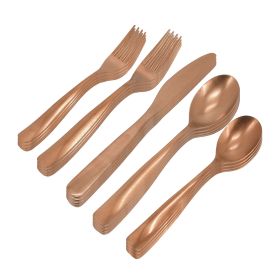 Gibson Home Hulton 20 Piece Stainless Steel Flatware Set in Matte Bronze
