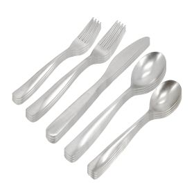 Gibson Home Hulton 20 Piece Stainless Steel Flatware Set in Silver