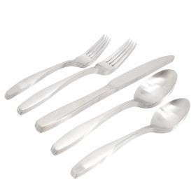 Gibson Home Karlton 20 Piece Stainless Steel Flatware Set in Matte Silver