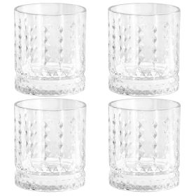 Gibson Home 4 Piece 13 Ounce Teardrop Embossed Double Old-Fashioned Glass Set