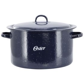Oster Castillo 11 Quart Enamel on Steel Stock Pot with Lid in Blue