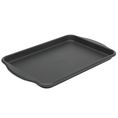 Oster Teston Platinum Collection 13x9 Inch Nonstick Carbon Steel Cookie Sheet in Matte Black.