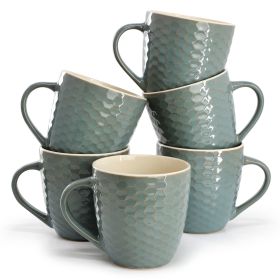 Elama Honeycomb 6 Piece 15 oz. Mug Set in Turquoise