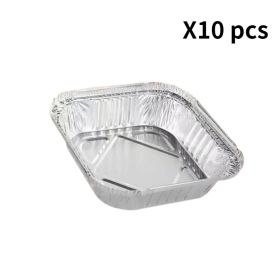 8"x8" Disposable Aluminum Foil Meal Prep Cookware Square Pans, Oven, Toaster, Grill, Cooking, Roasting, Broiling, Baking, Event, Take Out, Restaurant (quantity: 10pcs)