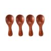 4Pcs Mini Wooden Spoons; Small Spice Condiment Spoon; Sugar Tea Coffee Scoop; Short Handle Wood Spoon; Jam Mustard Ice Cream Wood Spoons; Kitchen Gad