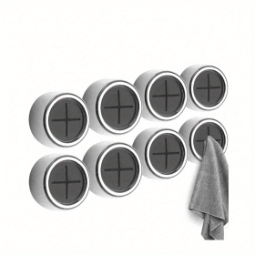 1/3/8pcs Kitchen Towel Holder, Self Adhesive Wall Dish Towel Hook, Round Wall Mount Towel Holder For Bathroom, Kitchen And Home, Wall, Cabinet, Garage (quantity: Cross 8pcs)