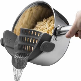1pc Silicone Pot Strainer And Pasta Strainer, Adjustable Silicone Clip On Strainer For Pots, Pans, And Bowls, Kitchen Gadgets (quantity: 1pc)
