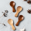 4Pcs Mini Wooden Spoons; Small Spice Condiment Spoon; Sugar Tea Coffee Scoop; Short Handle Wood Spoon; Jam Mustard Ice Cream Wood Spoons; Kitchen Gad
